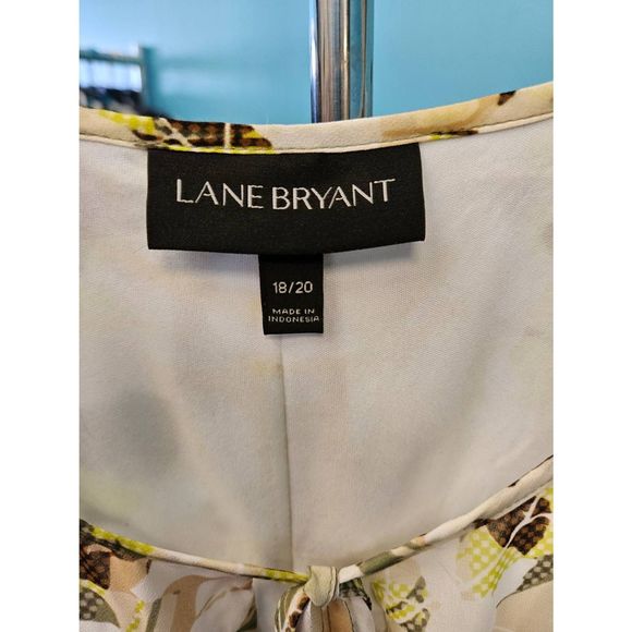 Lane Bryant Floral Boho Green Yellow Dress Size 18 - Picture 6 of 8